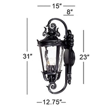 Casa Marseille 31" High Black Traditional Large Outdoor Wall Light Fixture