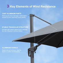 OROTLECT 9' x 12' Rectangular Double Top Cantilever TiltIng Umbrella With Base And 360° Rotation,Gray