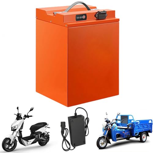 HJGHY 48V 60V 72V Lithium Battery 26Ah 45Ah 55Ah 63Ah 65Ah 76Ah LiFePO4 Battery for 1250W-5450W Motor Kits with Charger and Power Display,60v 76ah