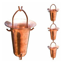 LZPHGB Rain Chain, Rain Chains for Gutters for Heavy, Chain Drainage Eaves Decoration Falling Water Temple Villa Gutter Trough Copper Bell Guide Diversion Ditch for Exterior Gutters,T 2.6m
