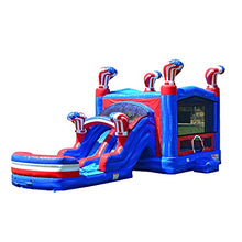 JumpOrange American Boxing Bounce House Water Slide Combo with Blower