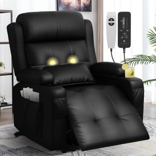Aotolo Reclining Loveseat, Massage Loveseat Recliner Sofa Heavy Weight Capacity, RV Love Seat Chair Clearance with Console, USB, Type C Port, Storage, Cup Holders, Wall Hugger Couch for Living Room
