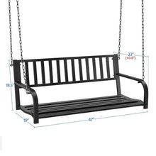 XAWSOP Outdoor Park Garden Benches Hanging Iron Porch Swing for Outdoor Garden Courtyard Swing Yard Furniture,