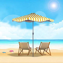 3WWWQMAA8 9ft Patio Umbrella, Market Table Canopy Umbrella with Crank and 8 Ribs, Outdoor Deck Parasol Sun Shade Waterproof, Protective (Color : Black) (Red) (Yellow)