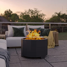BizChair Commercial Grade 27 inch Smokeless Outdoor Firepit, Natural Wood Burning Portable Fire Pit with Waterproof Cover, Black
