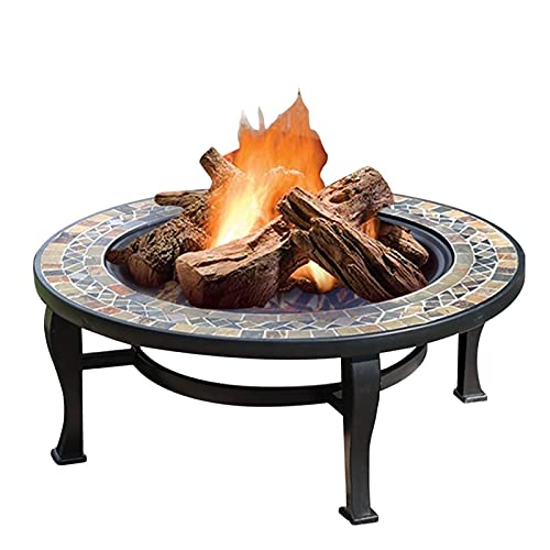 SLGGPJBU Outdoor Fire Pit Garden Wood Burning Fire Bowl, Outdoor Wood Burning Brazier, Party Camping Picnic Grill, Waterproof and Rustproof
