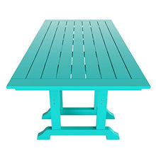 WO Outdoor Adirondack Dining Chair Table 7 PCS Set Retro Aesthetic Furniture for Outside Restaurant Dining, Home, Balcony, Terrace, Lawn, Pool, Deck, Garden (Turquoise)