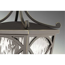 Progress Lighting Cadence Collection 3-Light Clear Water Seeded Glass Luxe Outdoor Hanging Lantern Light Oil Rubbed Bronze