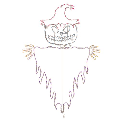 Holidynamics 72in LED Haunted Jack-O-Lantern Scarecrow Outdoor Halloween Decoration - Spooky and Eerie Accent for Your Outdoor Halloween Haunt