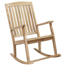 Sunnydaze Classic Teak Outdoor Rocking Chair with Slatted Back