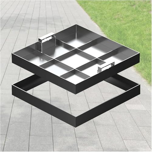 GJZDPMY Stainless Steel Access Covers Invisible Tank Covers Square Manholes & Frames with Telescopic Handle for Outdoor Wastewater Management