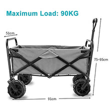Garden Cart Folding Wagon Foldable Heavy Duty Outdoor Trolley Utility Transport Cart 90kg