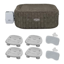 Bestway SaluSpa AirJet Inflatable Square Hot Tub 140 Jets with Seats & Headrests Brown