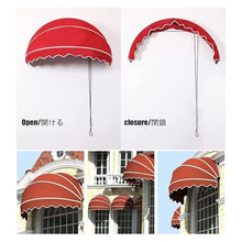 NYTFHMS DIY Retractable Awning Canopy, 90 Cm Folding Patio Umbrella, Outdoor Curved Sail Shade, Weather-Resistant Arch Awning for Home & Garden, Sunshade Door & Window Cover,E-Diameter:60cm/23.62in
