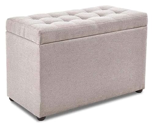 Ottoman Footrest Ottoman Stool Seat Storage, Foot Rest Stools en, Footstool Pouf Outdoor, Portable,Beige-One Size