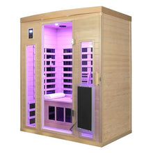 TYMMC Far Infrared Sauna Room, Three Person Indoor Low EMF Hemlock Wood Home Sauna for Indoor Use