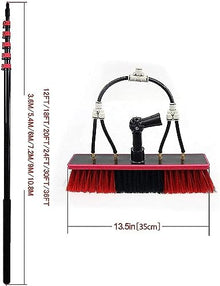 Solar Panel Cleaning Brush(3-12m), Window Cleaner Kit, with Extension Pole + Water Connection +Quick Connector, for Ships, Bridges, Decks (Color : Brush, Size : 5m)