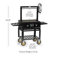 TITAN GREAT OUTDOORS Ash & Ember Santa Maria Grill with Adjustable Grate Height, Ceramic Brick Lining, V-Grates & Grease Trap