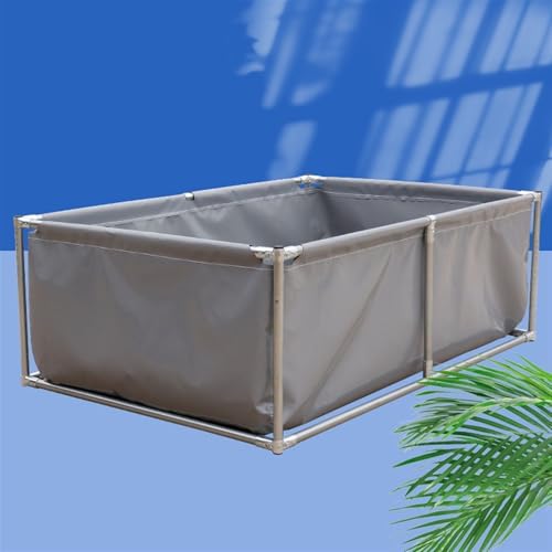 Home Swimming Pools, Rectangular Metal Frame Pool/ Albercas Para Niños Y Adultos W/ Flow Valve for Ages 6 and Up, 1.2m Deep Backyard Above Ground Pool, 1 1.5 2 2.5 3 M Canvas Fish Pond(A Deep 48in/1.2