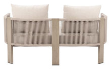 Zuo Sunlit Springs Sofa Gray, Beige Sofa, Modern Style, Patio Furniture, Outdoor Fabric, Seats up to 2, Aluminum, Outdoor Living, 59.1" W x 31.5" D x 32.3" H, Non-Stackable