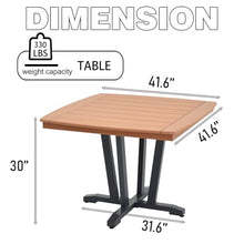 OTSUN Outdoor Dining Table, HDPE Square Dining Table with Slatted Top Versatile for Patio Backyard Deck & Garden