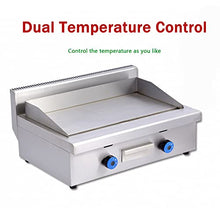 Commercial Propane Gas Griddle, 2 Stainless Steel Burner Tabletop Gas, Portable Table Ttop Grill, Large Non-Stick Steel Griddle, Teppanyaki Cooking Plate, Stainless Steel Portable Flat Top Grill,720