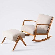 IIPOSAQQ Single Rocking Chair Smooth Rocking Motion Solid Wood Handrail Single Furniture Lounge Chair with Footrest Suitable for Terrace Living Room