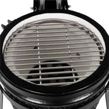 13-Inch Round Ceramic Smoker Grill, Tabletop Outdoor BBQ Braiser for Pizza & Grilling