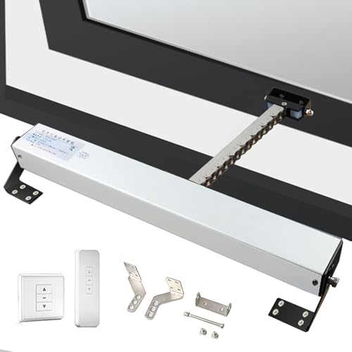 iumLeap Electric Window Opener Drive, Double Chain/Low Noise, 400N Locking Force/Anti-Theft, Travel 300-1000mm, with Remote Control + Switch, for Skylights, Greenhouses, Roof Vents, 1000mm