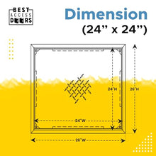 Best 24” x 24” Removable Flush Floor Access Panel, Reinforced Aluminum Diamond Plate Floor Access Door Secured with 1/4" x 1" Flat Head Screws, Non-Hinged Floor Panel, Mill Finish, BA-FD-8060