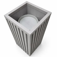 KCSWKJ Square Grove Column Planter - Grey Brown