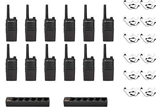 SR-Moto RMM2050 VHF 2 Watt 5 Channel MURS Radio with Surveillance Headset and Multi Unit Charger 12 Pack