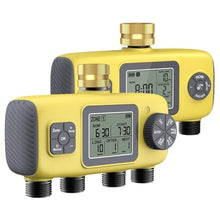 1pc Digital Water Timer 4-Outlet Garden Irrigation Timer Rainwater Sensing Irrigation Watering System Precision Controller(Roller NPT Thread)