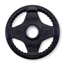 Body-Solid Quad Grip Design Rubber Plate Olympic Weight Plates 255lbs Set Black
