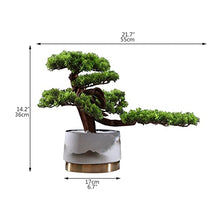 YXIANG56Q Fake Plants Simulation Trees Welcoming Pine Bonsai, 14 Inches High Green Plant Fake Potted Plants, Artificial Potted Plants for Home Office Living Room Decor Bonsai Tree