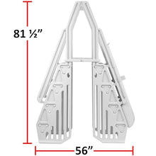 Vinyl Works AF Adjustable 24 Inch Ladder for Above Ground Swimming Pools with Secure Gate Closure and 2 Deck Mount Flanges, White
