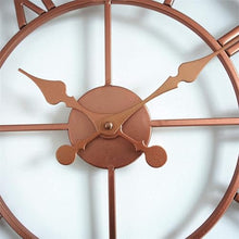 PPXCZZ 40cm Outdoor Garden Wall Clock, Large Retro Roman Numerals, Weatherproof Powder-Coated Iron, Silent Quartz(Copper,60cm)