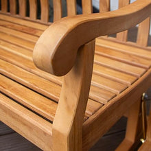 Cambridge Casual Arie Teak Wood Glider Bench – Outdoor Wooden Patio Bench with Smooth Gliding Motion – Weather-Resistant Seating for Porch, Deck, Garden, or Backyard