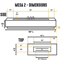 Vivid Heat - 60" Premium “Mesa 2" Concrete Fire Bowl - Heavy Cement Rectangle Natural Gas Fire Pit - Square Outdoor Fire Table with Key Valve GFRC (48” L x 32” W x 16” H) (Ivory White)