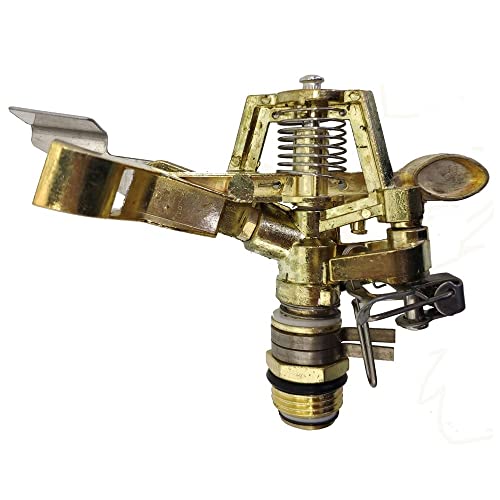 GUSTYT Automatic Rotation Lawn and Garden Sprinkler Metal Alloy DKL805 Golden Yellow