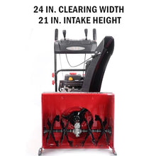 PowerSmart Self-Propelled 2-Stage Gas Snow Blower 24-inch 212cc Engine with Electric Start, Reinforced Steel Housing