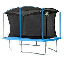 Upper Bounce Rectangular Trampoline with Enclosure Cyan Blue
