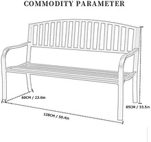 Rsmmpqa Park Terrace Bench Outdoor Bench, Weatherproof Cast Iron Garden Bench with Cushion, 2-3 Seat Bench with Backrest and Armrests (Color : E) (D)