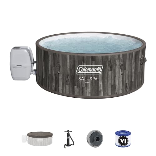 Coleman SaluSpa Napa AirJet Inflatable Hot Tub Gray Wood