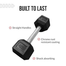Mayhem Strength Rubber Hex Dumbbells 210lb Set Black