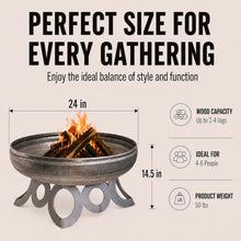 Ohio Flame Liberty 24” Wood Burning Fire Pit Carbon Steel with Circular