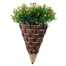 SDREYKUF Natural Rattan Wall Planter Hanging Flower Pot Hanger Basket Vase Metal Plant Hang Home Garden Decoration