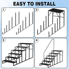 6 Step Hot Tub Steps with Handrail, 660 LBS Heavy Duty Non-Slip Metal Hot Tub Stairs, Outdoor Spa Steps with Safety Railing for Above Ground Pool, RV, Deck and Hot Tub