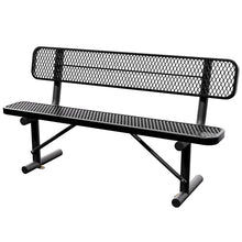 Sunnibety 6 Feet Heavy Duty Metal Park Bench for Outside, Outdoor Bench with Backrest & Portable Frame, Commercial Benches for Shopping Malls, Stores, Parks, Patios, Decks, Black