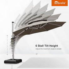 PURPLE LEAF 11 Feet Double Top Deluxe Round Patio Umbrella Offset Hanging Cantilever Spectrum Graphite